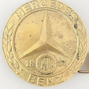 Vintage Solid Brass Mercedes Benz 1970s Men’s Belt Buckle